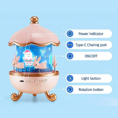 Bunny’s Carousel Rotating LED Night Light Your Brand