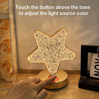 Star Crystal Diamond Touch Lamp – USB Rechargeable, 3-Way Dimmable Your Brand