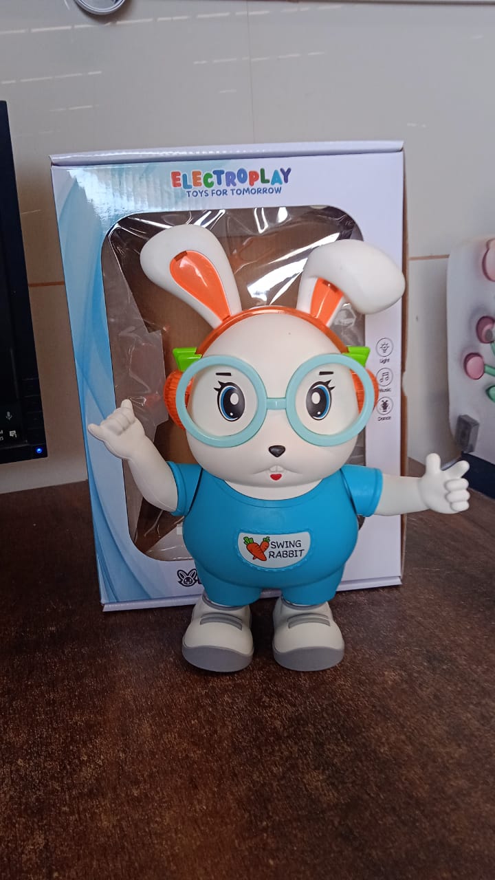 Electroplay Swing Rabbit Musical Dancing Toy – Interactive Bunny with Lights, Sounds (1 Pc / Battery Not Included) Your Brand