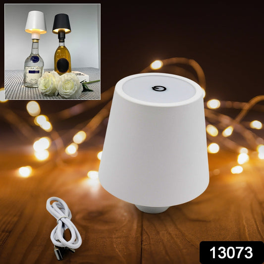 USB Rechargeable LED Bottle Lamp – 3 Color Dimmable Wireless Table Light for Home & Bar (1 Pc) Your Brand