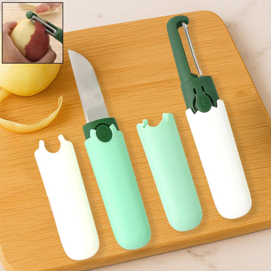 2-in-1 Multifunctional Knife & Sawtooth Peeler for Fruits and Vegetables Your Brand