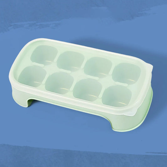 Ice Mold, 8 Grid Food Grade Portable Plastic Ice Tray (1 Pc / 15×8 Cm) Your Brand
