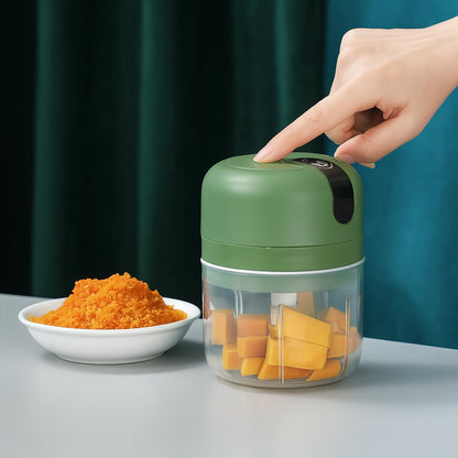 Wireless USB Rechargeable Mini Electric Garlic Machine / Chopper 3 Blades (250Ml) Your Brand