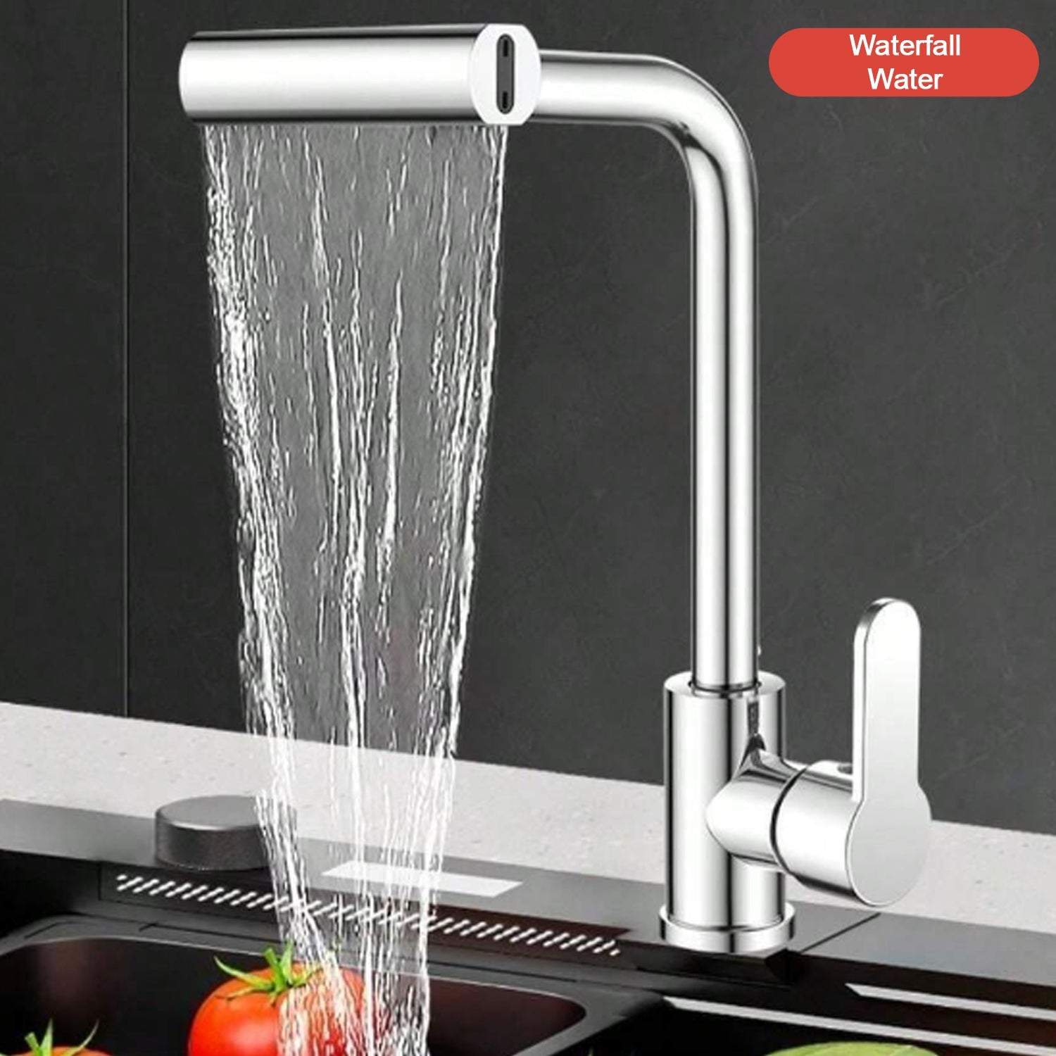 360° Rotating Waterfall Kitchen Faucet – Touch & Swivel Sink Extender (4 In 1 ) Your Brand