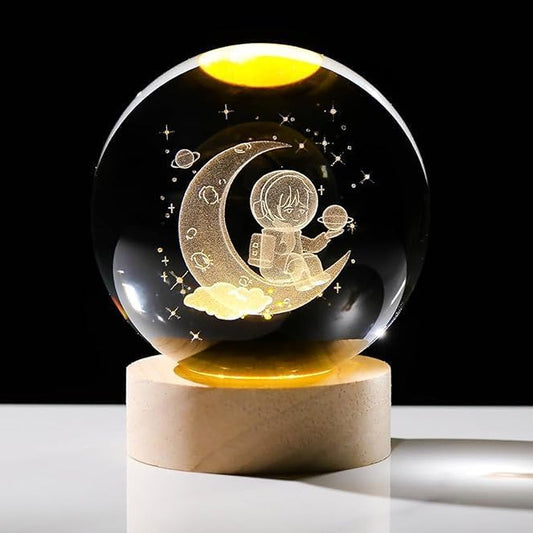 3D Crystal Ball lamps With Base (1 Pc / Mix Design) Your Brand