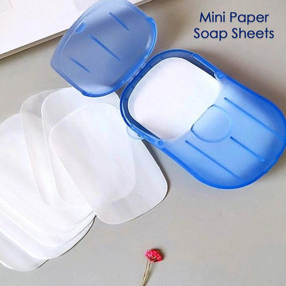 Travel Paper Soap Sheet with Mini Box (20 Sheets in a Pack Approx / Mix Color) Your Brand