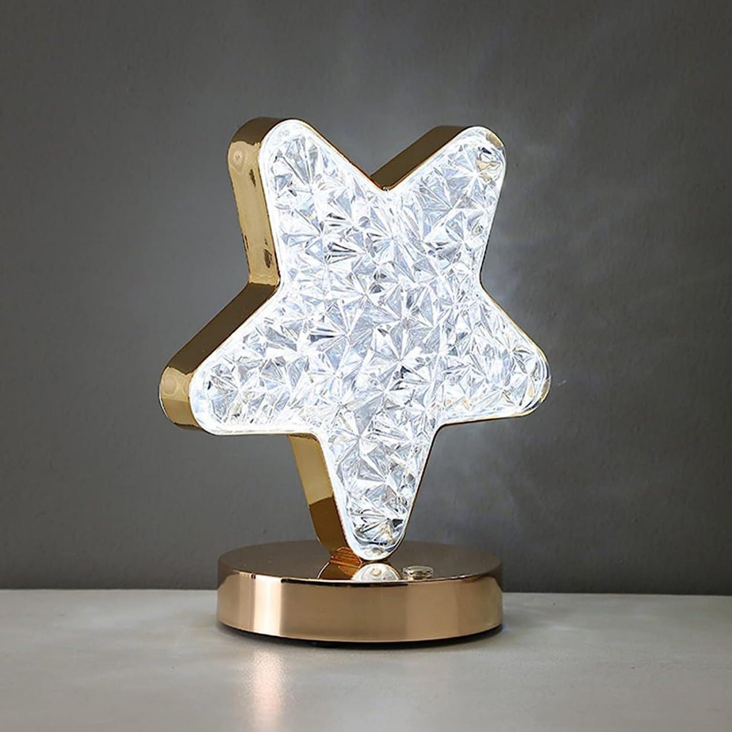 Star Crystal Diamond Touch Lamp – USB Rechargeable, 3-Way Dimmable Your Brand