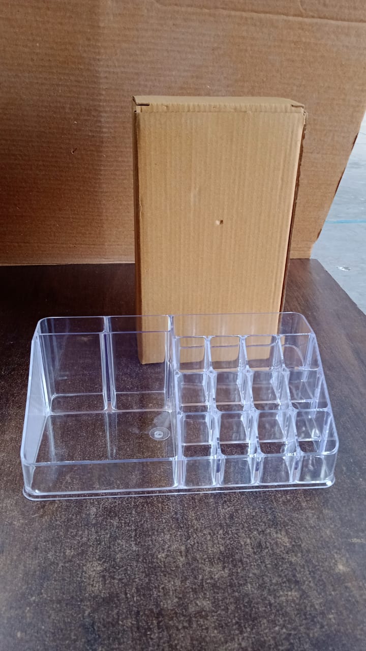16 Compartment Cosmetic Makeup Jewellery Lipstick Storage Organiser Box, Cosmetic Storage Box Make-up Lipstick Organizer / Lipstick Holder Case  Transparent Your Brand