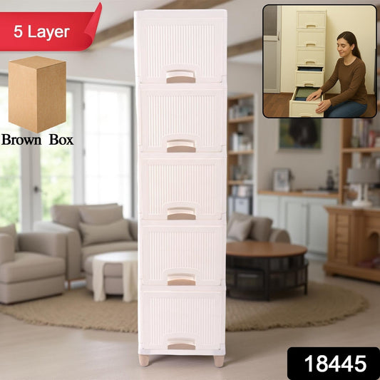 Multi-Purpose 5-Layer Plastic Storage Drawer Cabinet for Home and Office Your Brand