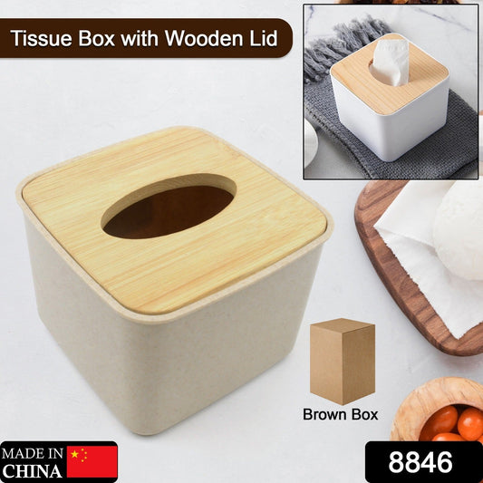 Tissue Box Desktop Stand Bamboo Tissue Cover Box Rectangular Paper Towel Holder Removable Tissue Dispenser for Bathroom Vanity Countertop Bedroom Car Holder Paper Towels Dispenser (1 Pc ) Your Brand