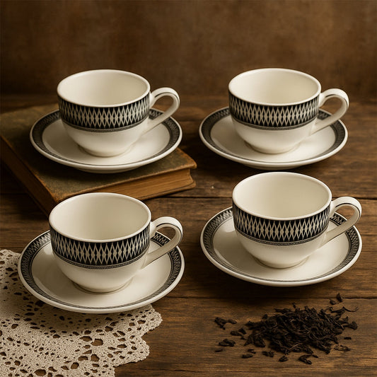 Ceramic Tea / cups and Saucer / Rakabi Set of 12 Pcs Your Brand