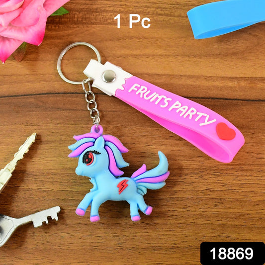 Cute Cartoon Unicorn Keychain with Silicone Strap (1 Pc / Mix design) Your Brand