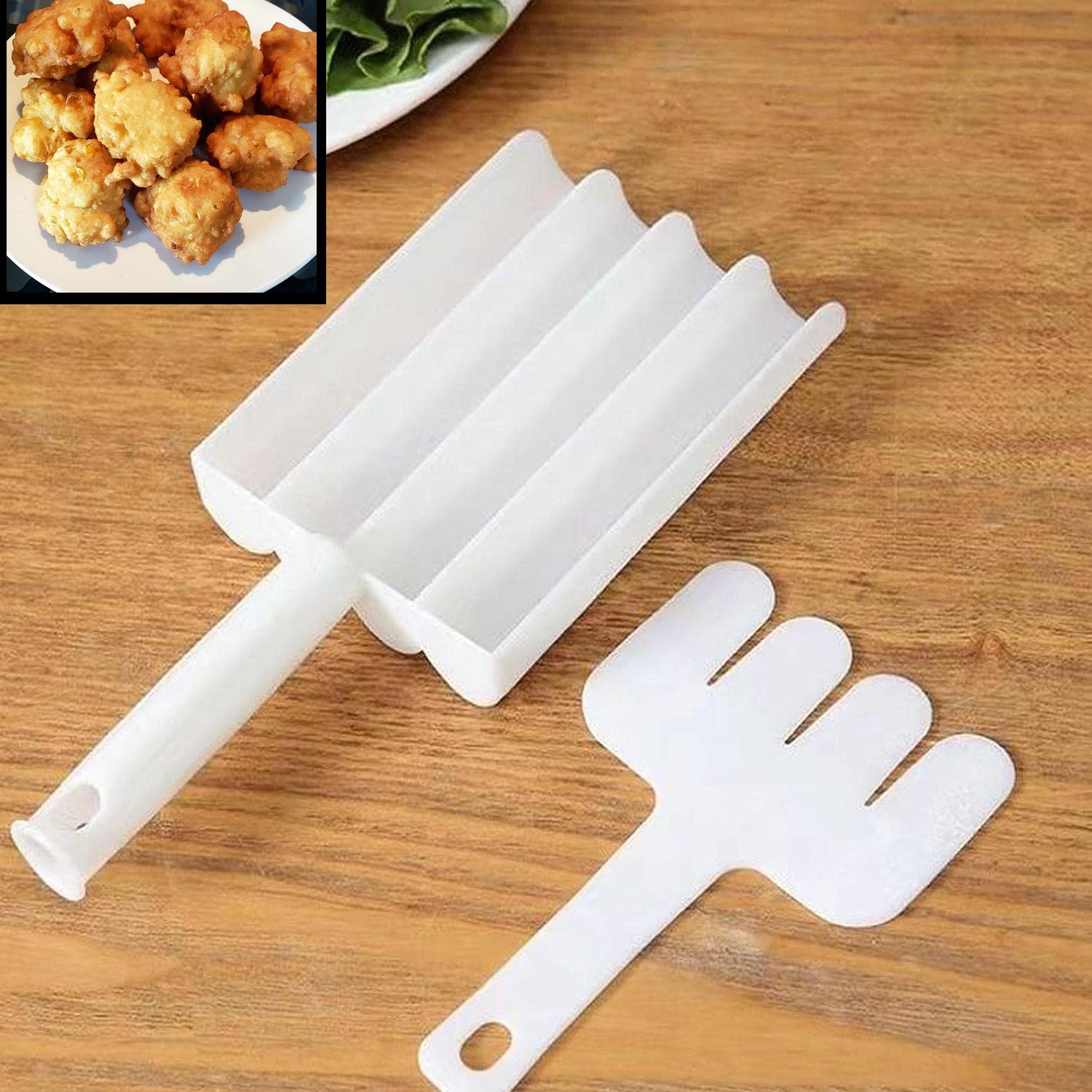 Small Multifunction Fritters Maker - Creative Fritters Scoop Multi-Function Ball Maker | Portable Maker for Making Cake Balls, Ice Cream Spoon, Doughnut, Hand Cutting Scoop(2pc Set) Your Brand