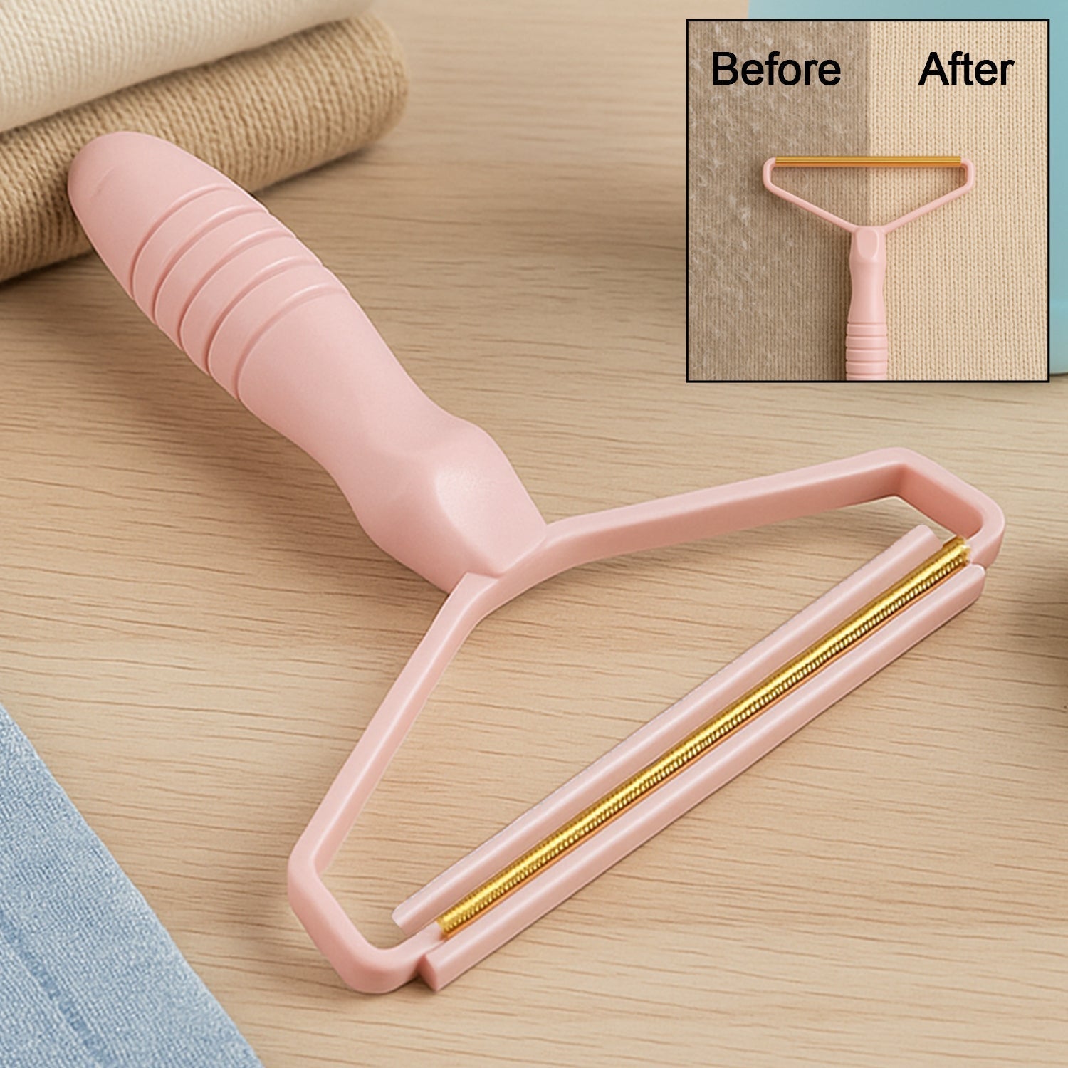 2in1 Portable Lint Remover for Home Use | Use for Removing Lint Dust in Furniture and Wool Clothes Sweater Carpet | Woolen Fabrics Brush Sticky Lint Roller with Long Handle (1 Pc) Your Brand