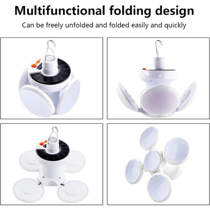 Solar Multi-Functional Emergency LED Light – USB Rechargeable, 5 Modes, Foldable, SOS & IP65 Waterproof Your Brand