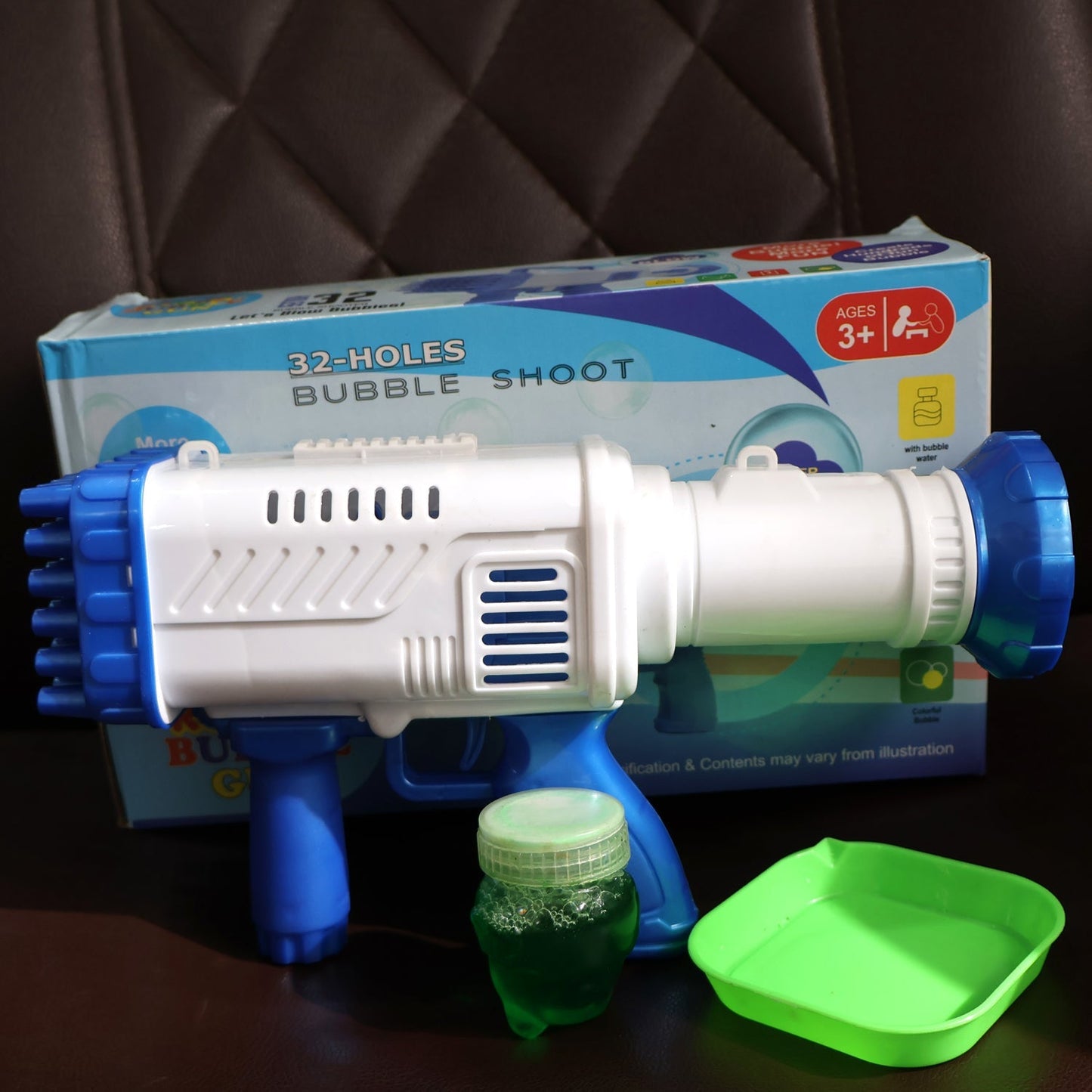 32 Holes Big Rechargeable Powerful Machine Bubble Gun Toys (1 Set) Your Brand