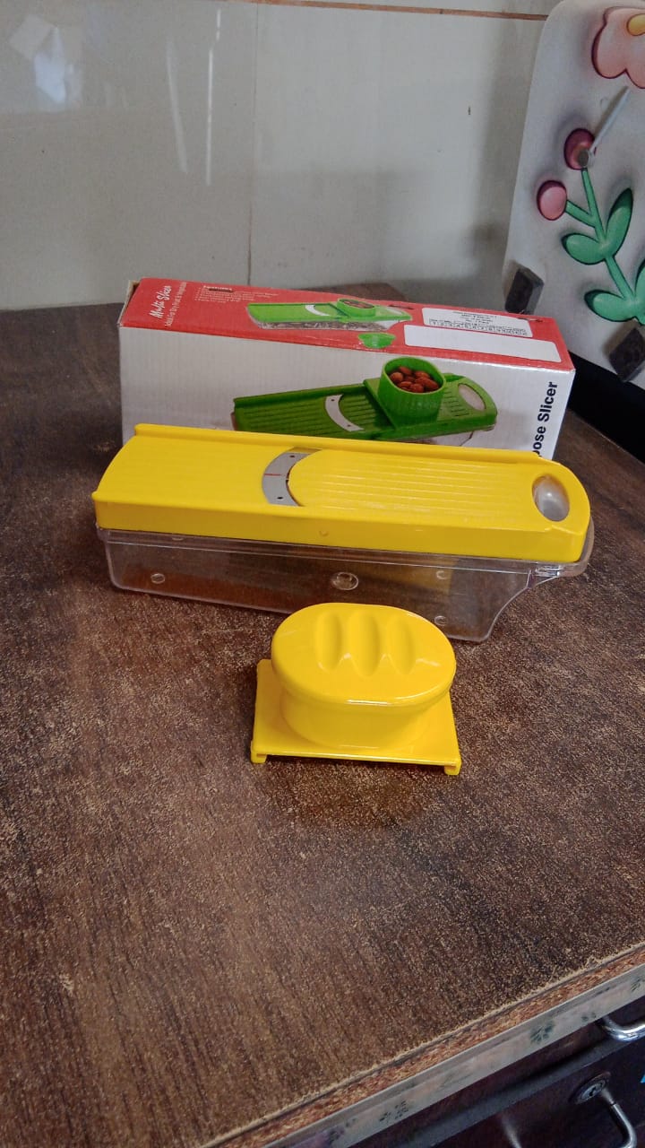 Big Multipurpose Vegetable and Fruit Slicer (Yellow / 1 Pc) Your Brand