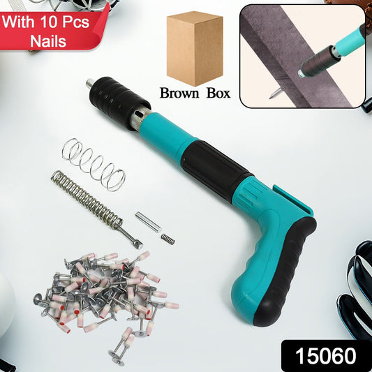 Manual Steel Nails Gun, Nail Wall Fastening Tool with 10 Nails (1 Set) Your Brand