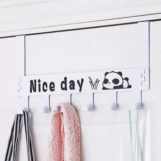 Heavy-Duty Carbon Steel Door Hook Hanger Rack (1 pc / 6 Hook / White) Your Brand