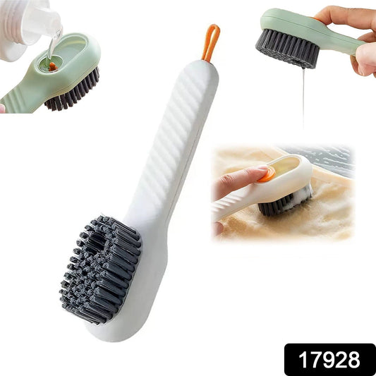 Multifunctional Scrubbing Brush with Liquid / Soap Dispenser, Cleaning Brush with Liquid / Soap Dispenser, Shoe Brush for Cleaning, Cloth Cleaning Brush with Handle Liquid Shoe Brush For Shoe Clothes (1 Pc) Your Brand