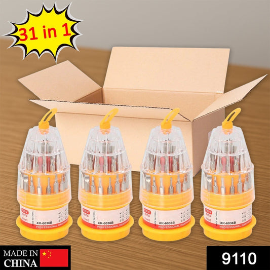 (SET OF 4PC) SCREWDRIVER SET, STEEL 31 IN 1 WITH 30 SCREWDRIVER BITS, PROFESSIONAL MAGNETIC DRIVER SET, B Grade Your Brand
