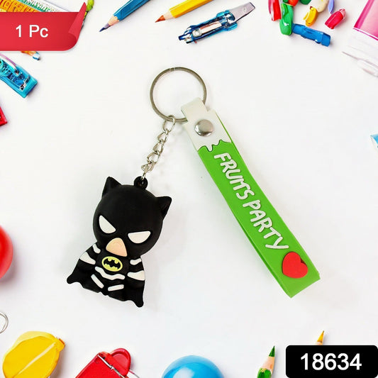 Cute Cartoon Silicone 3D Key Chain with Metal Hook & Strap (Pack of 1) Your Brand