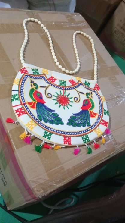 11 inch Handcrafted Cotton Embroidered Shoulder Bag for Girls & women (1 Pc) Your Brand