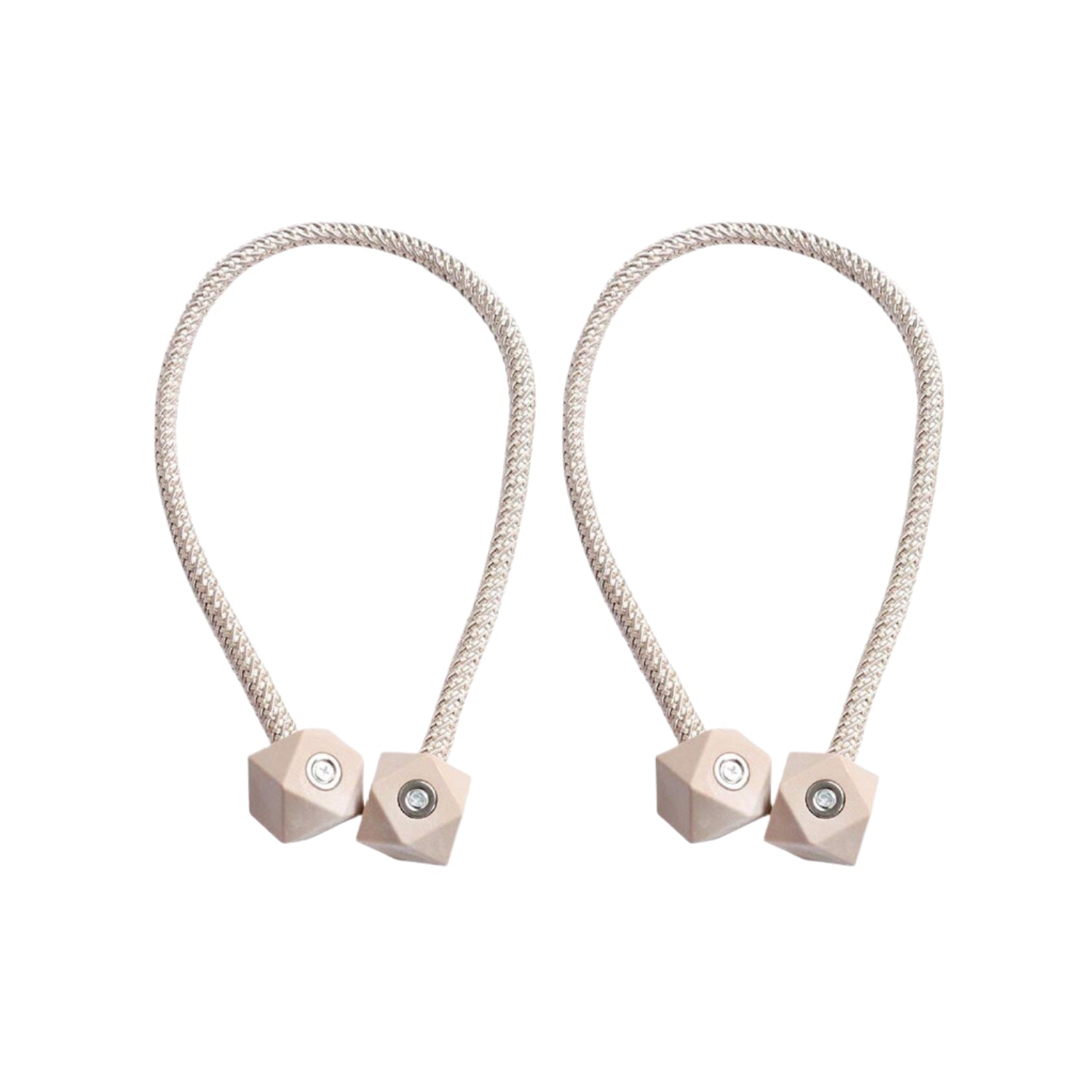 Non-Magnetic Curtain Tiebacks: Decorative Pearl Design (2 Pc, (Without Magnet Buckle) Your Brand