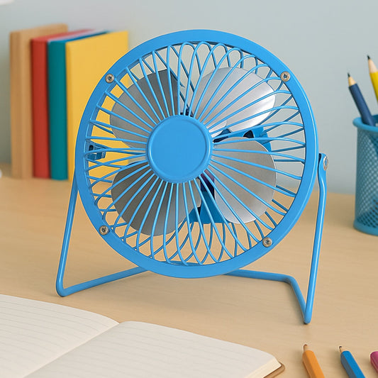 USB Table Desk Personal Metal Electronic Fan, Compatible with Computers, Laptops, Student Dormitory, Suitable For Office, School Use (1 Pc) Your Brand
