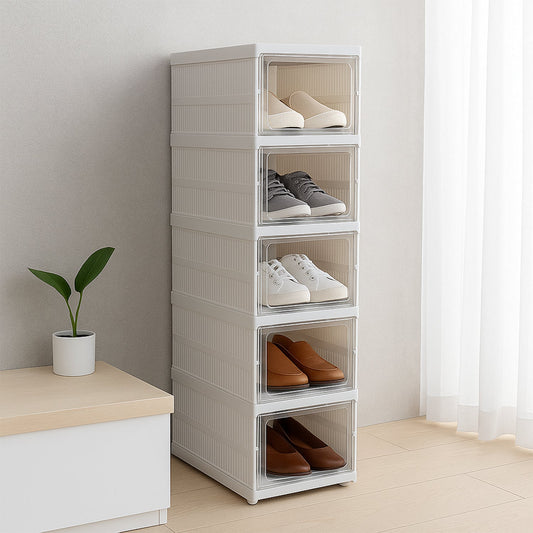5-Layer Stackable Utility Cart – Foldable Storage Organizer for Clothes & Home (1 Pc) Your Brand
