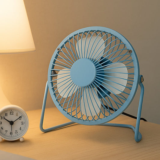 Big USB Table Desk Personal Metal Electronic Fan, Compatible with Computers, Laptops, Student Dormitory, Suitable For Office, School Use (1 Pc) Your Brand