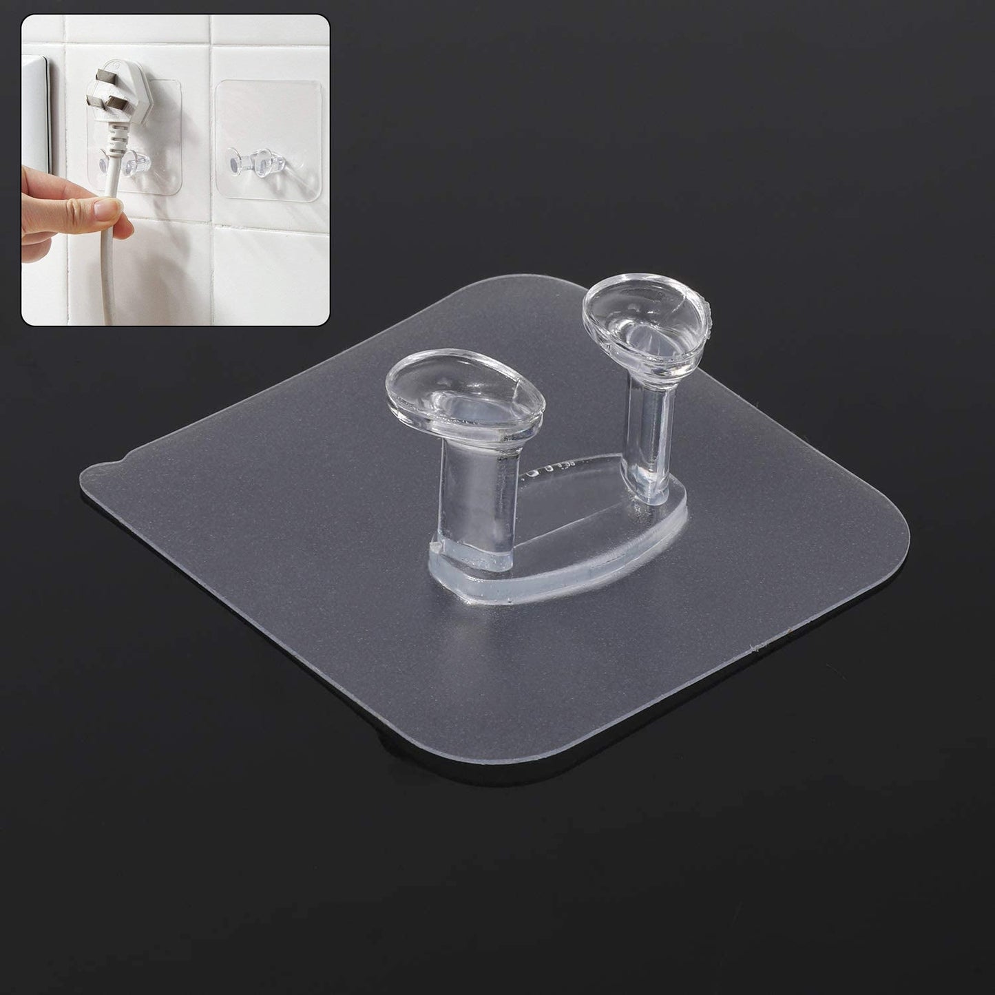 Transparent Self-Adhesive Wall Hook – Drill-Free, Waterproof & Oil-Proof for Toothbrush, Socket (1 Pc) Your Brand