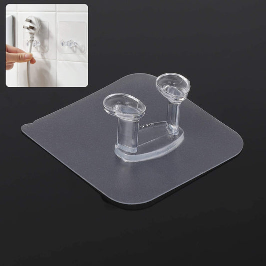 Transparent Self-Adhesive Wall Hook – Drill-Free, Waterproof & Oil-Proof for Toothbrush, Socket (1 Pc) Your Brand