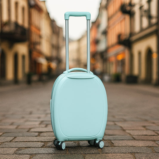 17849 Suitcase For Kids, Girls Green Small Cabin Hard Cover Holiday Carry On Trolley with Extendable Handle, Children's Luggage, Trolley Rolling Luggage for Toddlers Men Woman (Mix Color) Your Brand