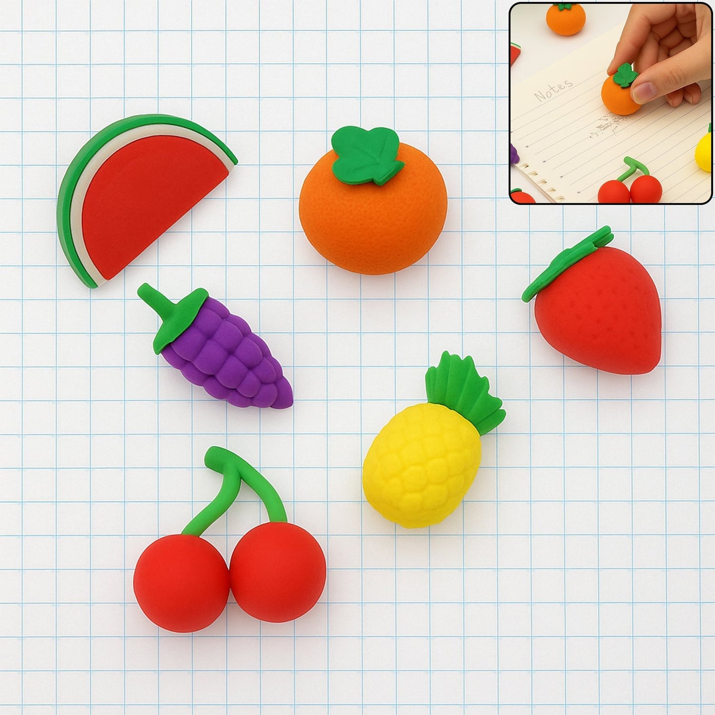 3D Mix Design Fancy & Colorful Erasers – Cute Novelty Eraser Set for Kids & School Prize (1 Set) Your Brand