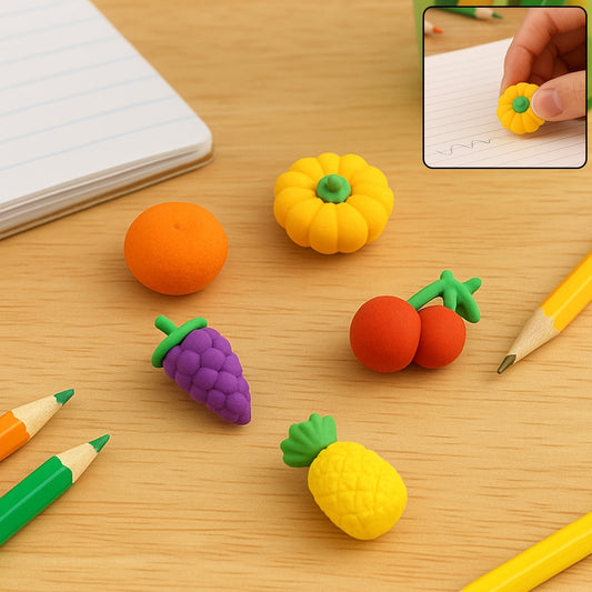 3D Mix Design Fancy & Stylish Colorful Erasers – Cute Novelty Eraser Set for Kids & School Prize (1 Set) Your Brand
