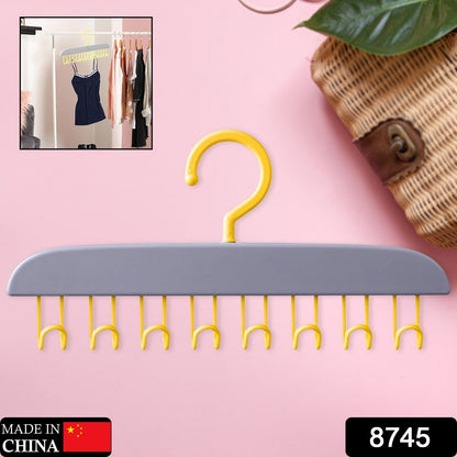 Plastic Organizer Hanger 360 Degree Rotatable Clothes Multifunctional with 8 Hooks Heavy Duty Clothing Tank Top Belt Towel Drying Rack Holder (1 pc) Your Brand