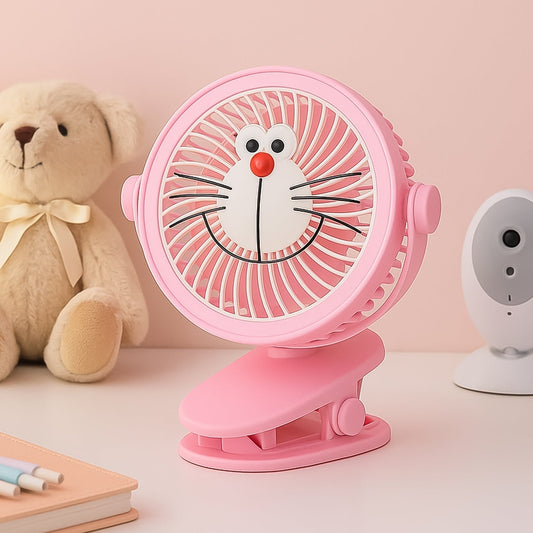 USB Portable Mini Desk Fan with Light – Personal Table Fan for Office, School & Home Use (1 PC) Your Brand