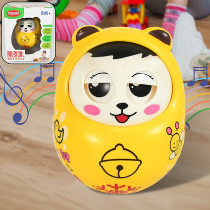 Musical Roly Poly Toys for Baby | Push and Shake Wobbling Toy with Music | Tumbler Doll Toy for Babies | Sound Balancing Doll Toys for Baby Boys, Girls 8+ Months Multicolor (1 Pc) Your Brand