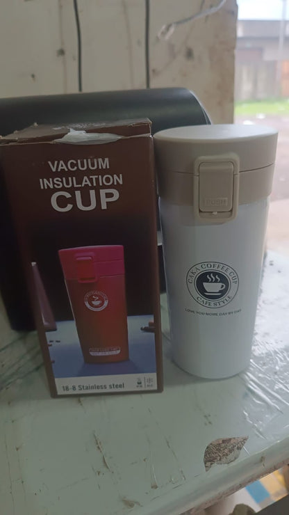 Stainless Steel Vacuum Insulated Coffee Flask with Flip Lock Lid (400ML / 1 Pc) Your Brand