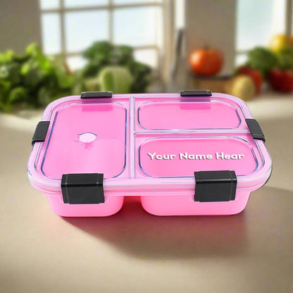 Customized Plastic 3 Compartment Insulated Lunch Box, Lunch Box (1 Pc) Your Brand