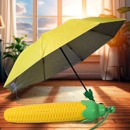 Vegetable shaped Folding Umbrella, Plastic Case Creative Fashion Folding Mini Sun Shade Rain Umbrella, Unique Umbrella, Sun & UV Protection, Cute Design (1 Pc) Your Brand