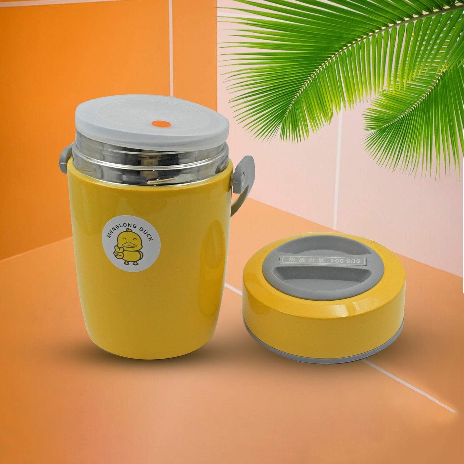 HEAVY LEAK-PROOF STAINLESS STEEL LUNCH BOX/ TIFFIN BOX, 2 COMPARTMENT, FOOD BOX FOR THERMAL CONTAINER FOR FOOD STAINLESS STEEL FOR STUDENT FOR WORK FOR TRAVEL (2 LTR.) Your Brand