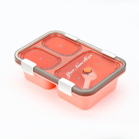 Customize Plastic Lunch Box for Kids, Lunch Box for Kids 3 Compartment Insulated Lunch Box Tiffin Box for Boys, Girls, School & Office Men (3 Compartment Lunch Box) Your Brand