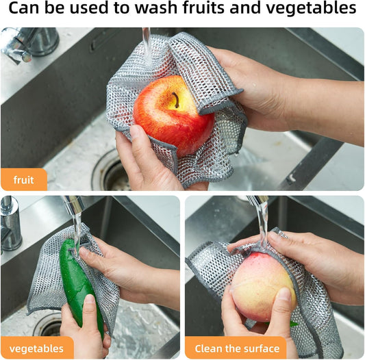 Miracle Steel Wire Cleaning Cloths for Multipurpose Household Use - Scratch-Free Dish Towels