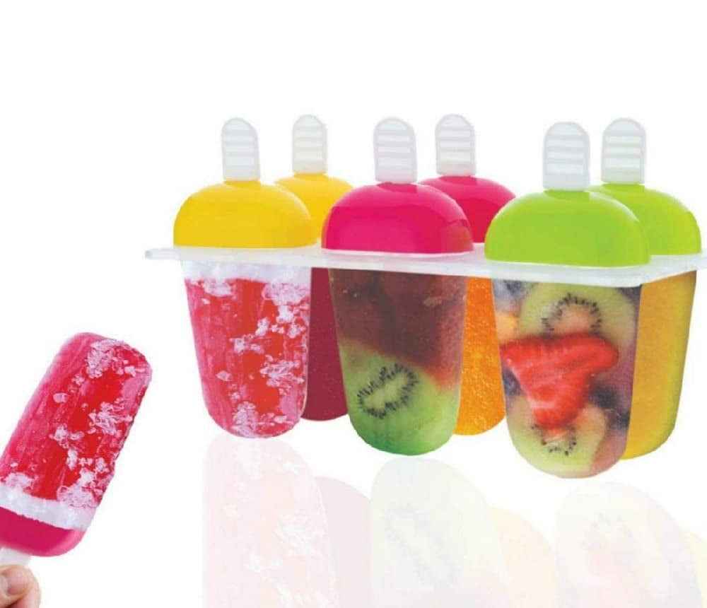 Multicolor Polypropylene Ice Mold Kulfi Maker 6Pcs