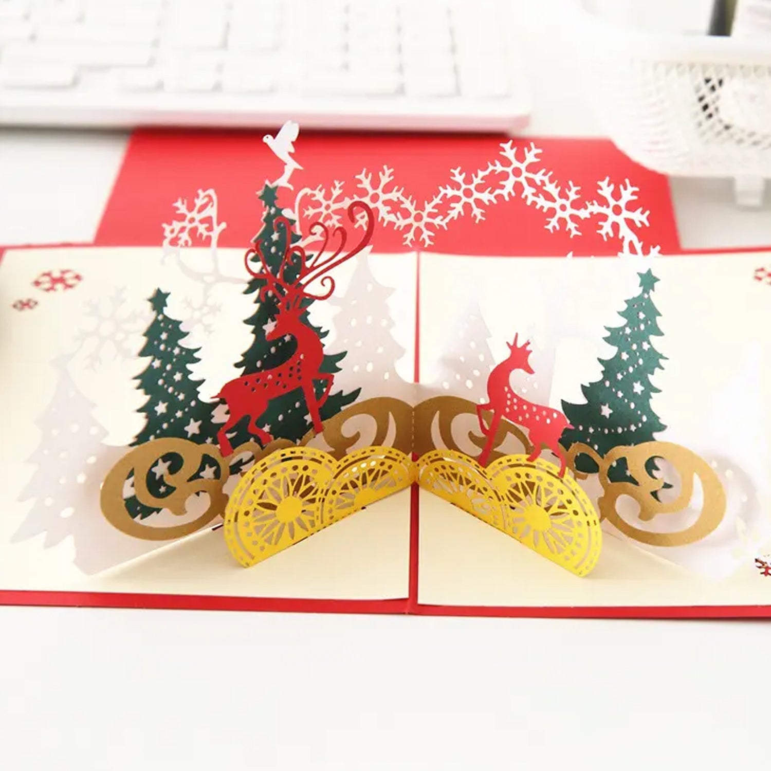 3D -Up Greeting Card (1 Pc): Birthday, Love, Christmas Your Brand