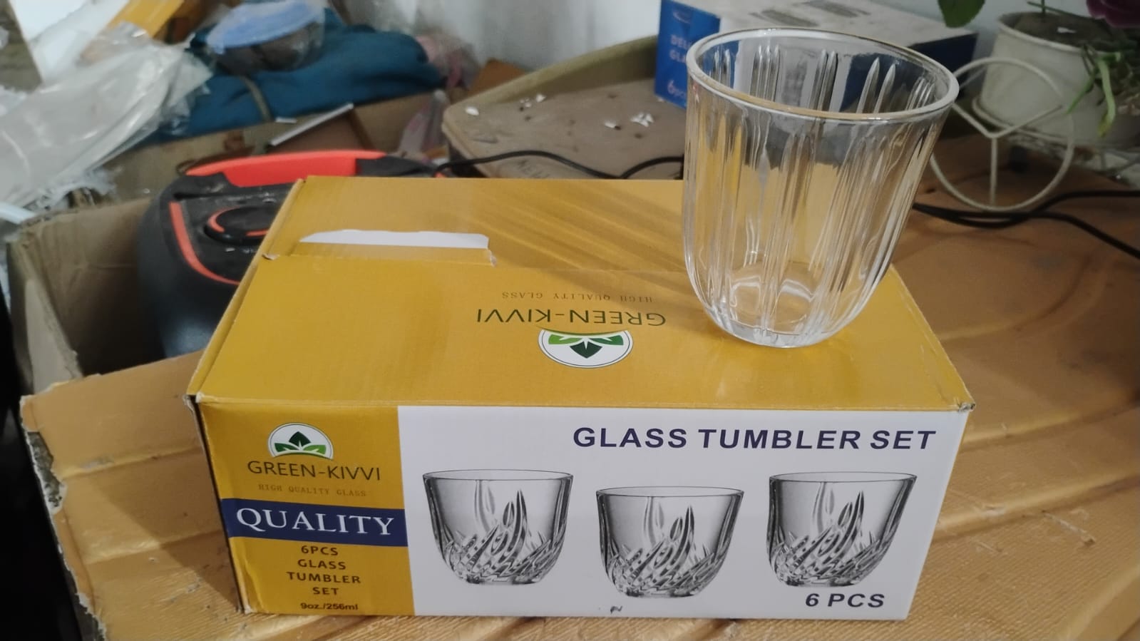 Premium Transparent Glass Tumbler Set (256ML / 6 Pc) Your Brand