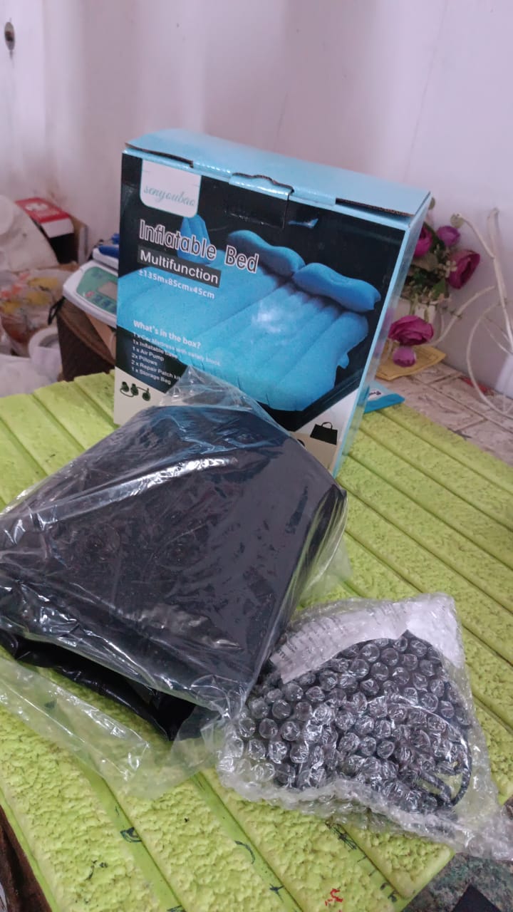 Comfy Car Camping: Inflatable Bed with Pillows & Pump (Portable) Your Brand