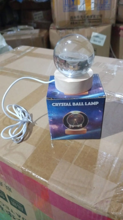 Astronaut  3D Crystal Ball lamps With Wood Base (1 Pc) Your Brand